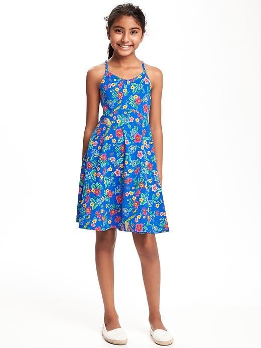 Fit & Flare Cross-Back Dress for Girls | Old Navy