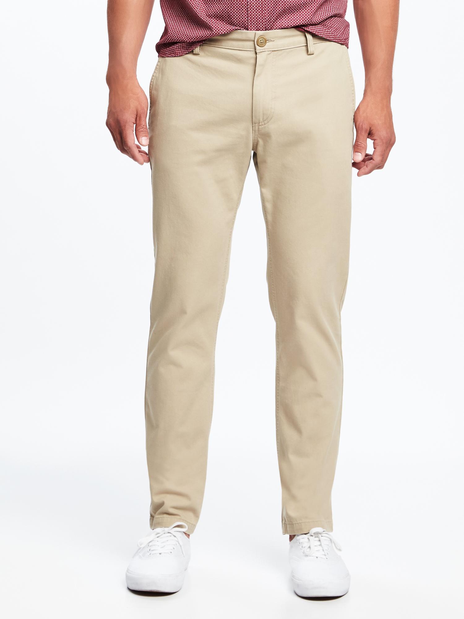 slim uniform khakis for men