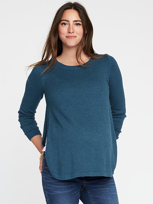 View large product image 1 of 1. Maternity Side-Slit Nursing Sweater