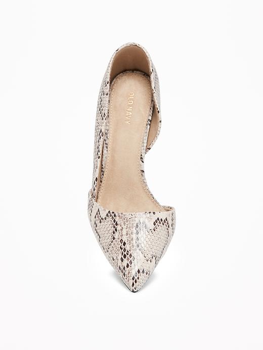 Image number 3 showing, Faux-Snakeskin D'Orsay Pumps for Women