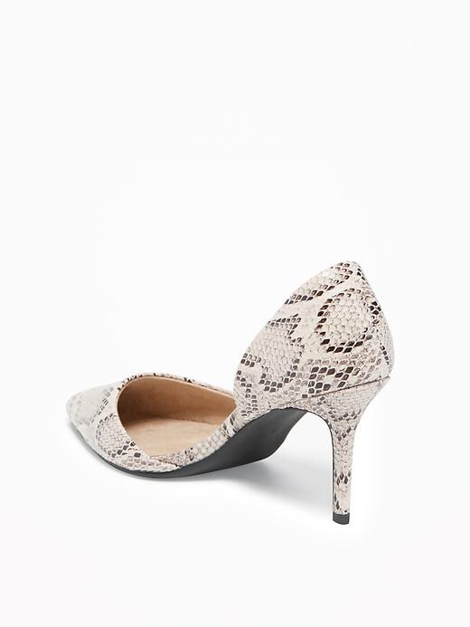 Image number 4 showing, Faux-Snakeskin D'Orsay Pumps for Women