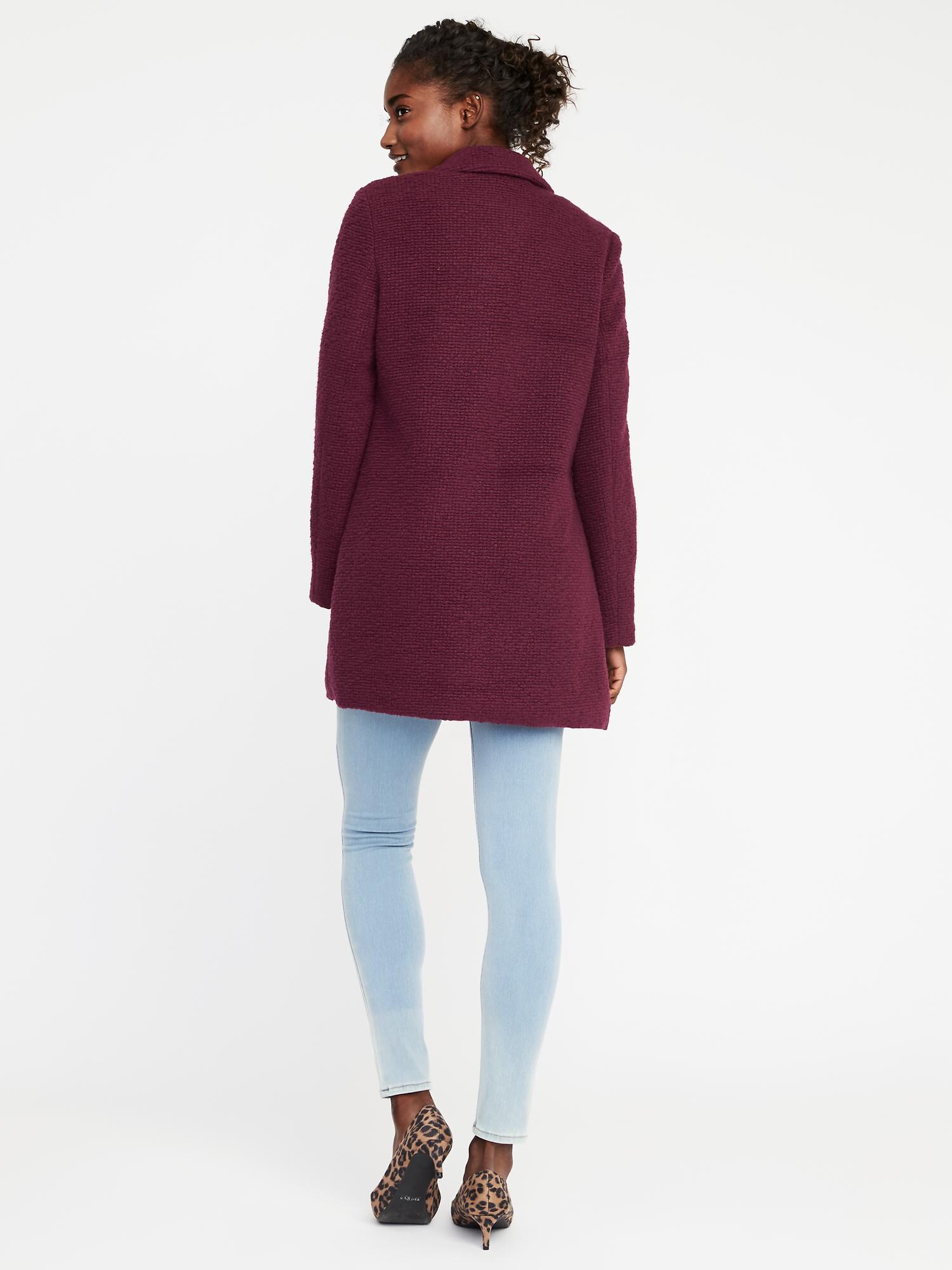 Boucle funnel neck coat hotsell old navy