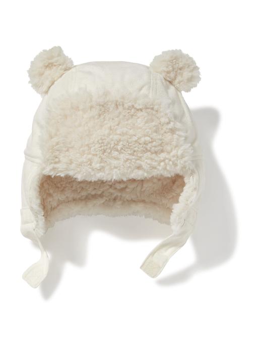 View large product image 1 of 1. Sueded Sherpa-Lined Trapper Hat for Baby