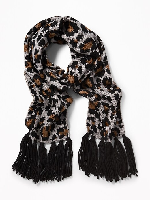 View large product image 2 of 2. Patterned Sweater-Knit Scarf for Women