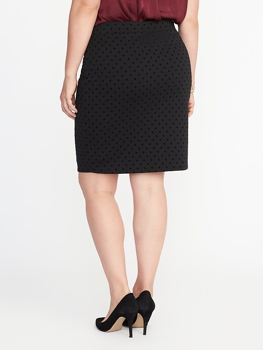 View large product image 2 of 2. Patterned Plus-Size Ponte-Knit Pencil Skirt