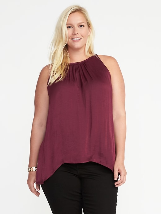 plus size satin tank tops