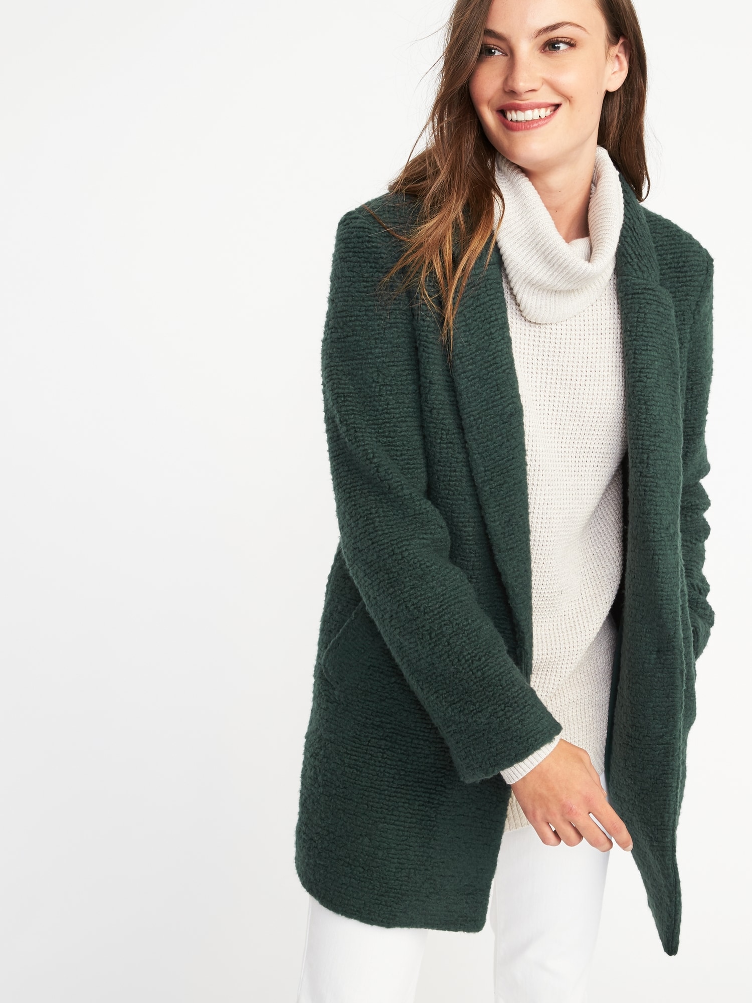 Textured Boucl Everyday Coat for Women Old Navy