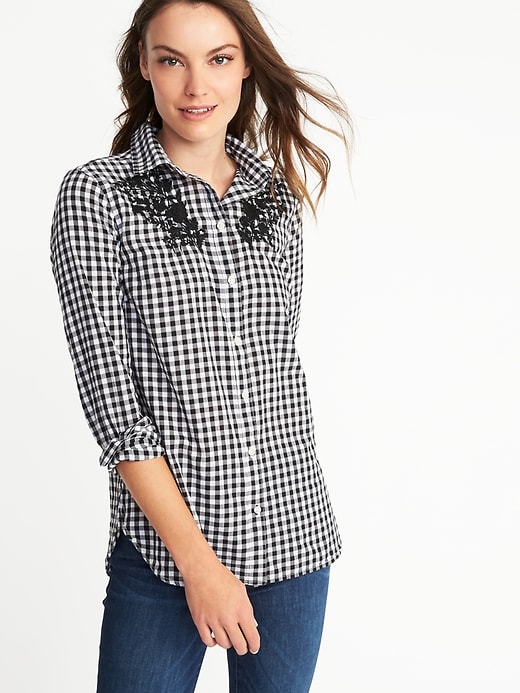 Image number 1 showing, Classic Gingham Shirt for Women