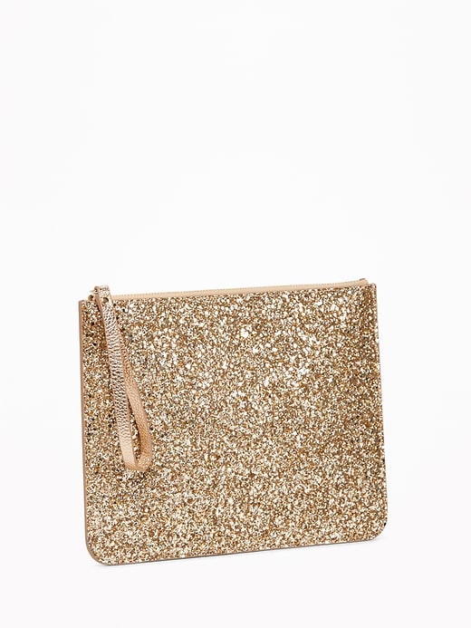 View large product image 1 of 2. Gold Glitter Clutch for Women