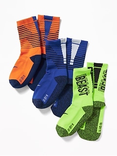Go-Dry Crew Socks 3-Pack For Boys