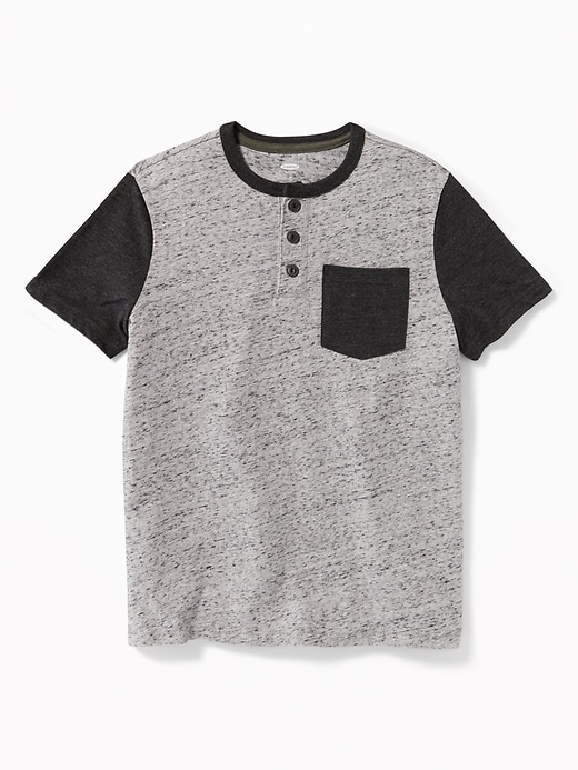 View large product image 1 of 3. Color-Block Pocket Henley For Boys