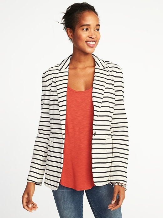 Black striped blazer womens hotsell