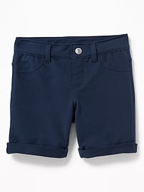 View large product image 3 of 3. Cuffed French Terry Midi Shorts for Girls