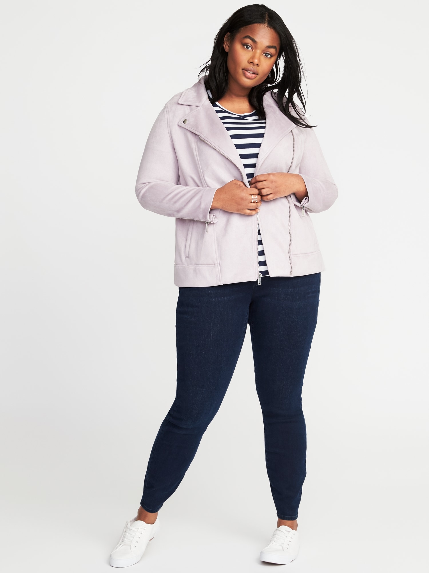 Plus size clearance knit moto jacket