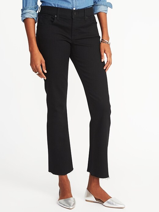 View large product image 1 of 3. Mid-Rise Cropped Flare-Ankle Jeans for Women