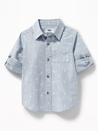 View large product image 4 of 4. Printed Rolled-Sleeve Shirt for Toddler Boys