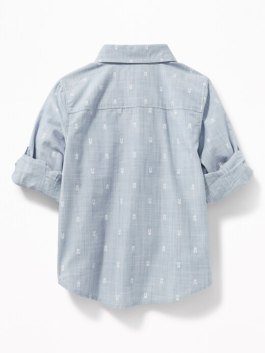 View large product image 2 of 4. Printed Rolled-Sleeve Shirt for Toddler Boys