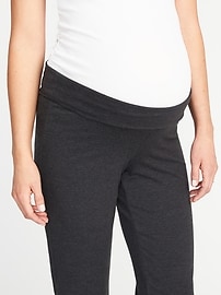 Voir une image plus grande du produit 3 de 3. Pantalon de yoga de maternité repliable à jambe large longueur trois quarts
