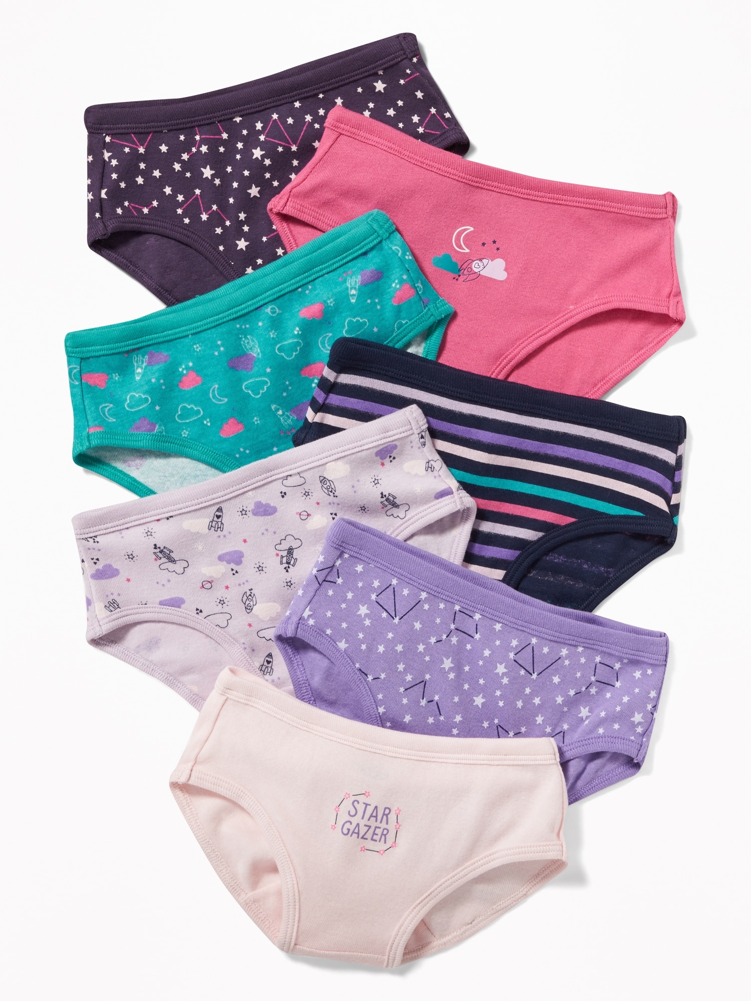 7-Pack Patterned Underwear for Toddler Girls