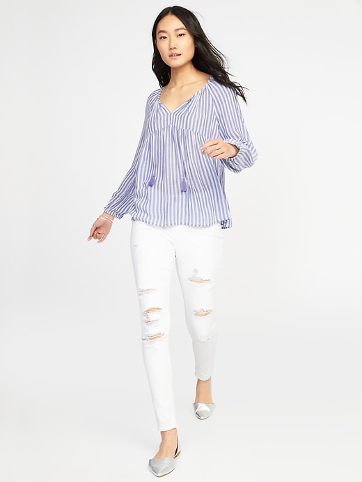Image number 3 showing, Striped Boho Swing Top for Women