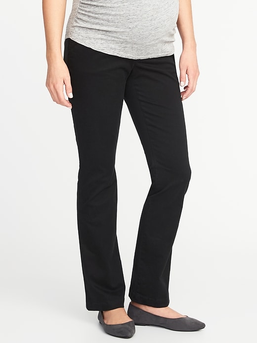 Maternity FullPanel Everyday BootCut Khakis Old Navy
