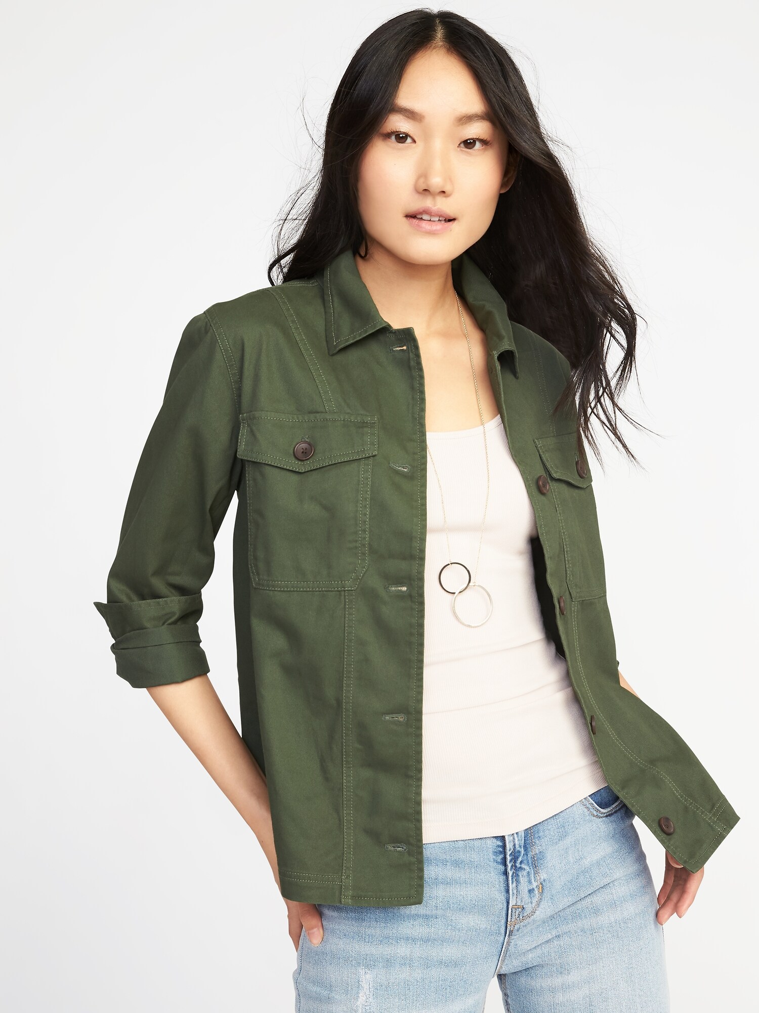 Twill Utility Swing Jacket For Women Old Navy