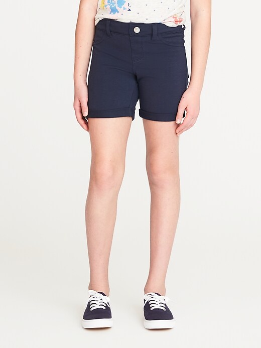 View large product image 1 of 3. Cuffed French Terry Midi Shorts for Girls