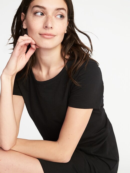 knit solid cami split midi dress & crop top Solid Rib Knit Scoop Neck Mini Tank Dress main image 1