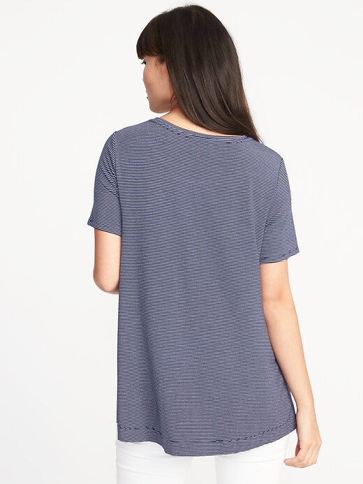 Image number 2 showing, Luxe Boat-Neck Swing Tee for Women