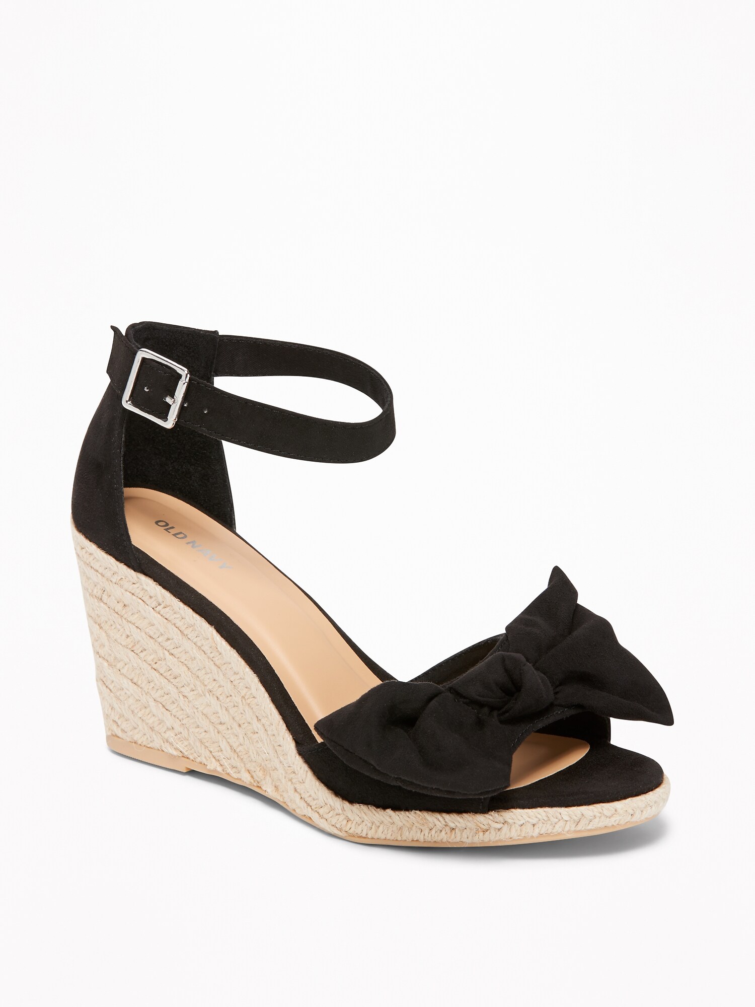 black tie espadrille wedges