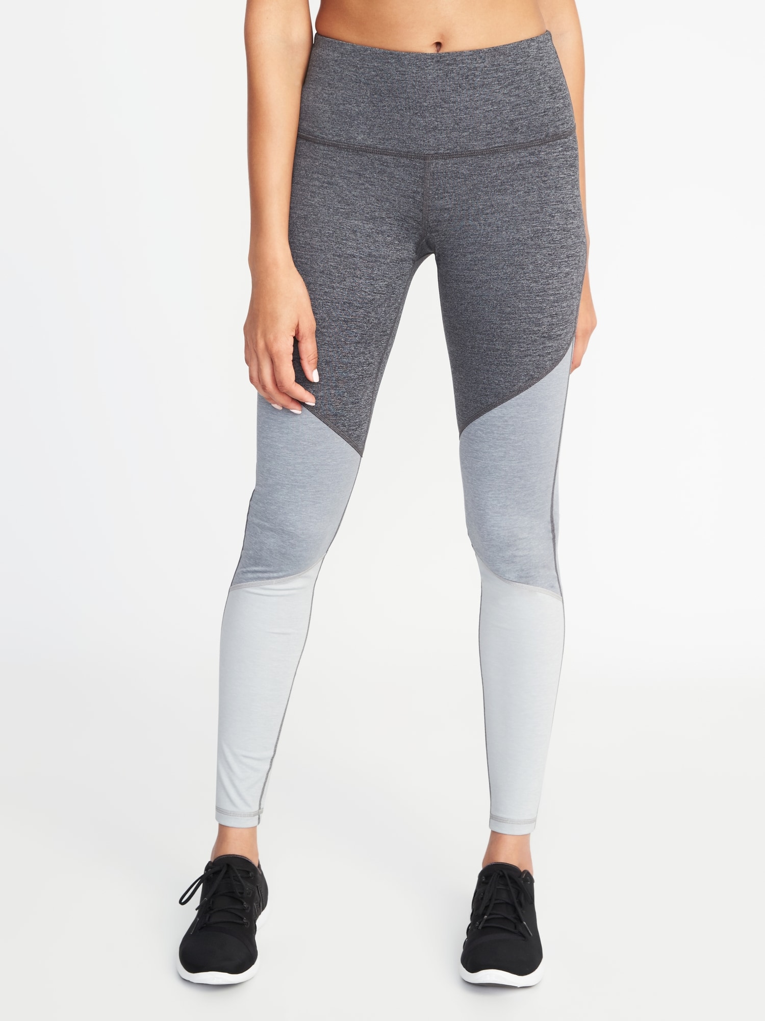 High-Waisted Color-Block Elevate Compression Leggings For Women