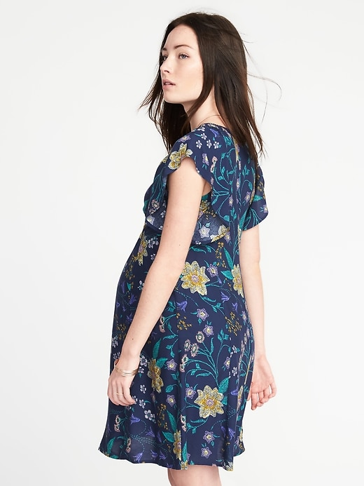 Image number 2 showing, Maternity Ruffle-Sleeve Dress