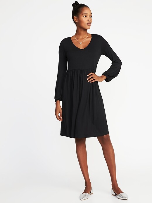 View large product image 1 of 1. Fit & Flare Jersey-Knit Dress for Women
