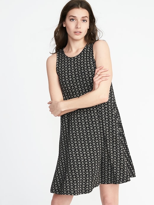 Image number 3 showing, Jersey-Knit Sleeveless Swing Dress For Women