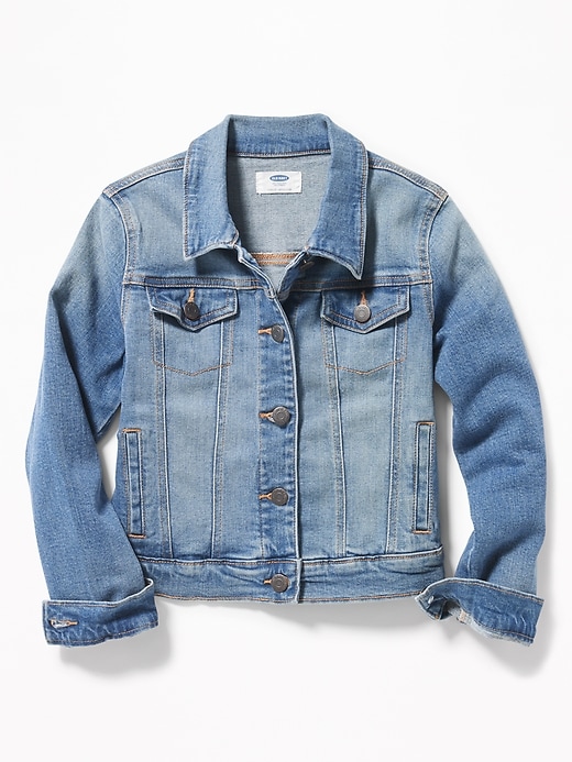 View large product image 1 of 4. Medium-Wash Jean Jacket For Girls