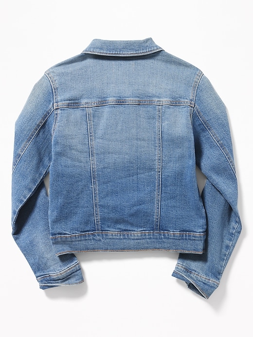 View large product image 2 of 4. Medium-Wash Jean Jacket For Girls