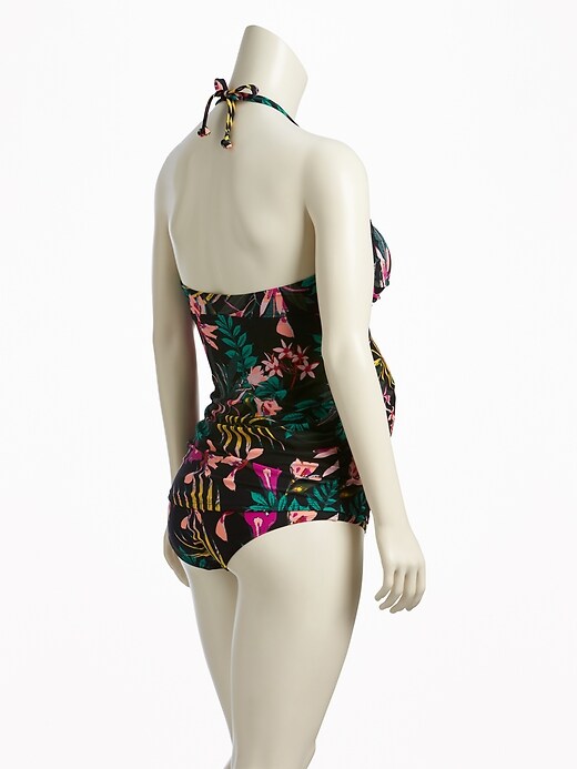 View large product image 2 of 3. Maternity Twist-Front Bandeau Tankini Top