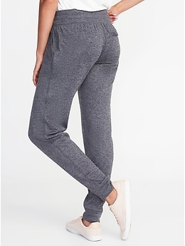 Mid-Rise Sweater-Knit Street Jogger Sweatpants for Women