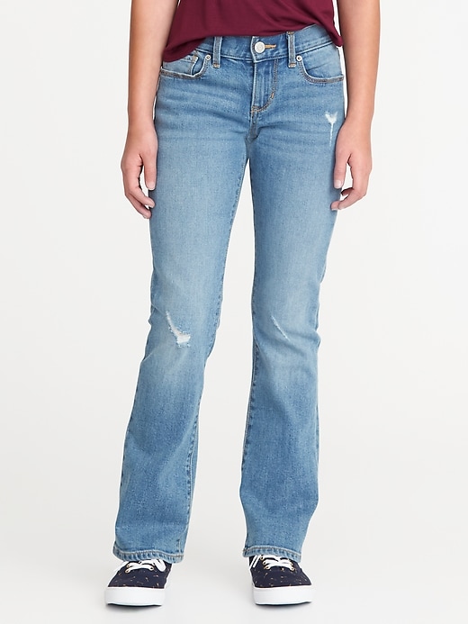 View large product image 1 of 3. Distressed Boot-Cut Jeans for Girls
