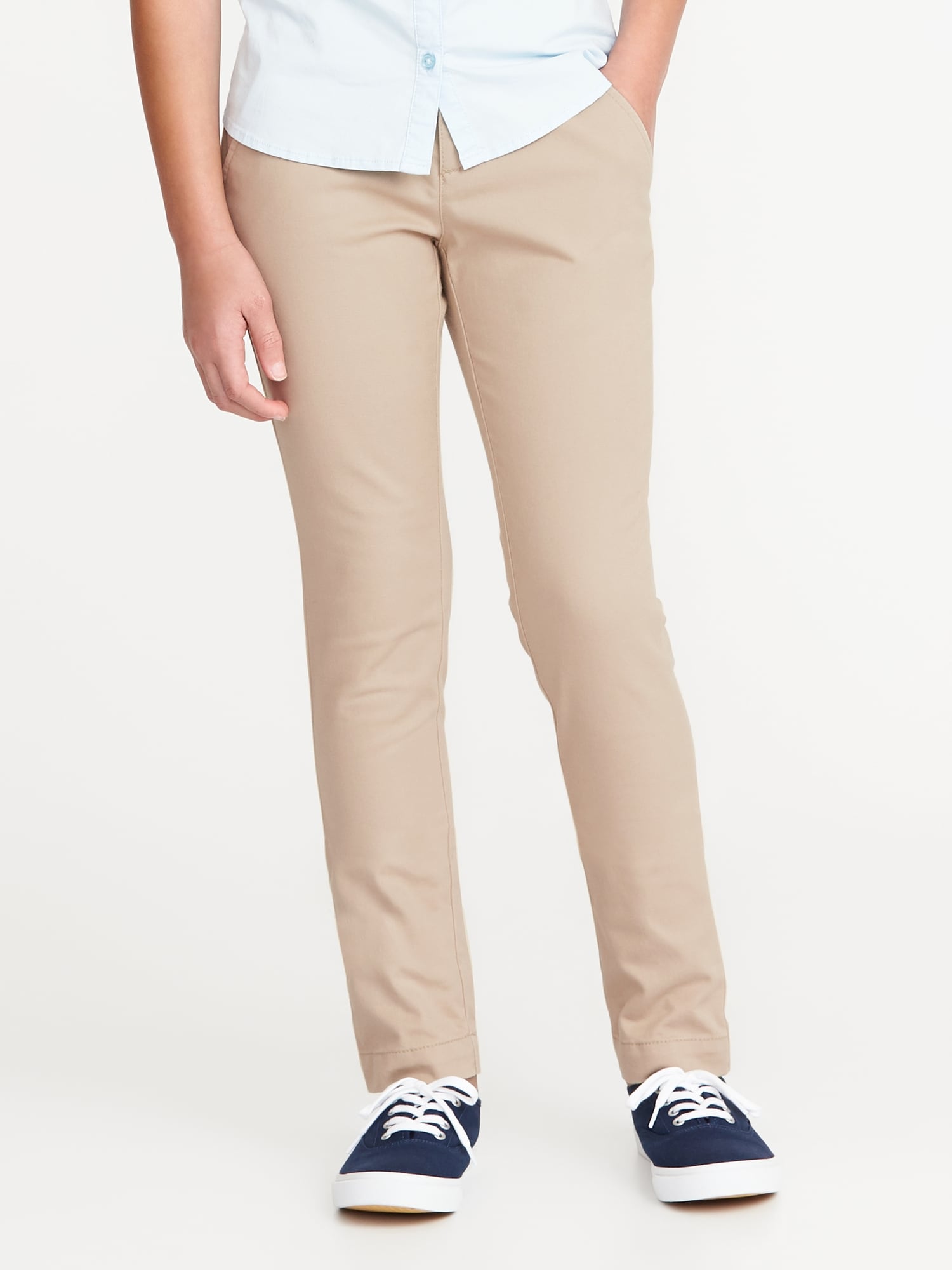 Cotton Blue Plain School Uniform Pants, Size: 22 to 40