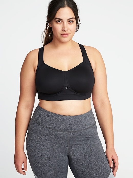 Image number 1 showing, High-Support Plus-Size Mesh-Racerback Sports Bra