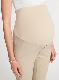 Voir une image plus grande du produit 3 de 3. Pantalon longueur à la cheville de maternité Pixie cintré avec panneau complet