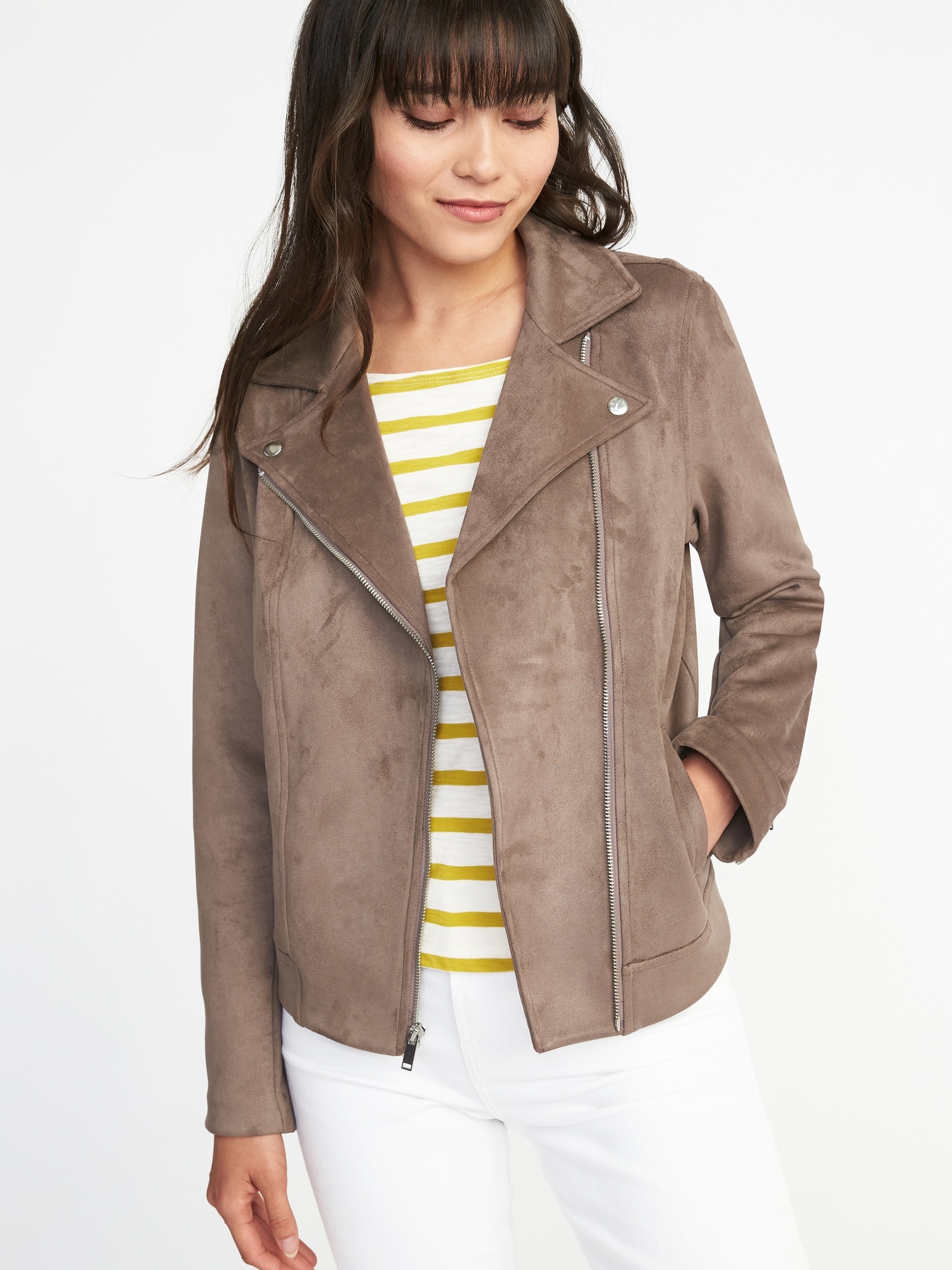 Navy suede jacket outlet womens