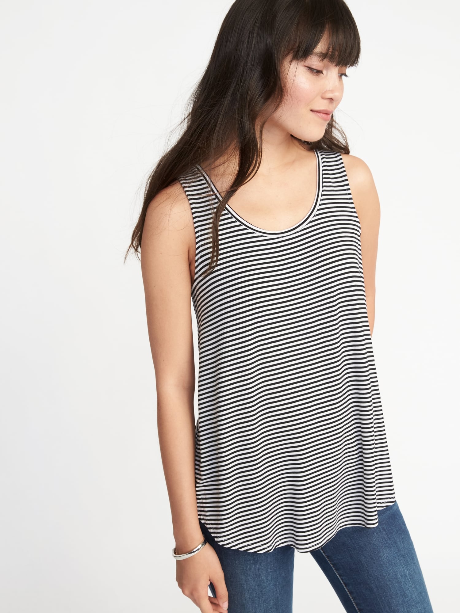 Relaxed Swing Tank, Heather Grey