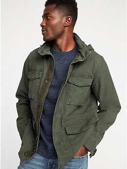 Gap military jacket with hidden hood best sale