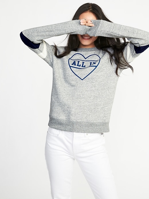 Image number 4 showing, Relaxed Graphic Crew-Neck Sweatshirt for Women