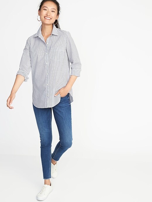 Image number 3 showing, Relaxed Classic Tunic Shirt for Women