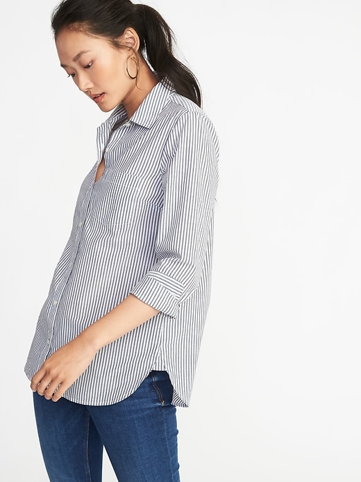 Image number 1 showing, Relaxed Classic Tunic Shirt for Women