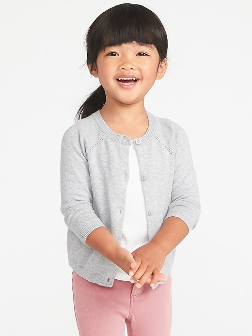Old Navy ButtonFront CrewNeck Cardigan for Toddler Girls 223547053