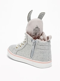 View large product image 3 of 4. Felt Bunny High-Tops For Toddler Girls
